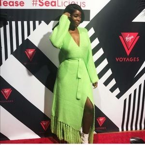 Lime Cardigan/Wrap around dress